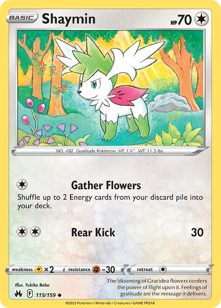 2023 Crown Zenith Shaymin #115/159 Uncommon card image