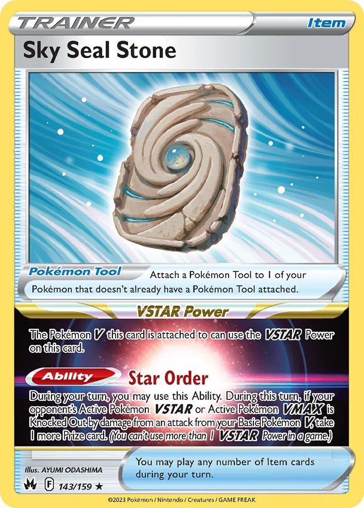 2023 Crown Zenith Sky Seal Stone #143/159 Rare Holo card image