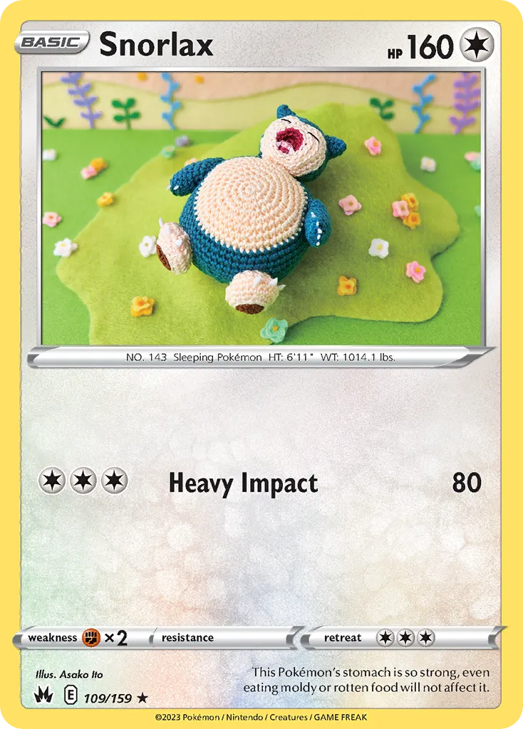 2023 Crown Zenith Snorlax #109/159 Rare card image