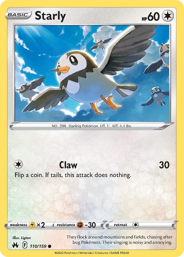 2023 Crown Zenith Starly Common #110/159 Common card image