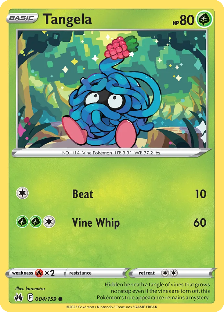2023 Crown Zenith Tangela Common #004/159 Common card image