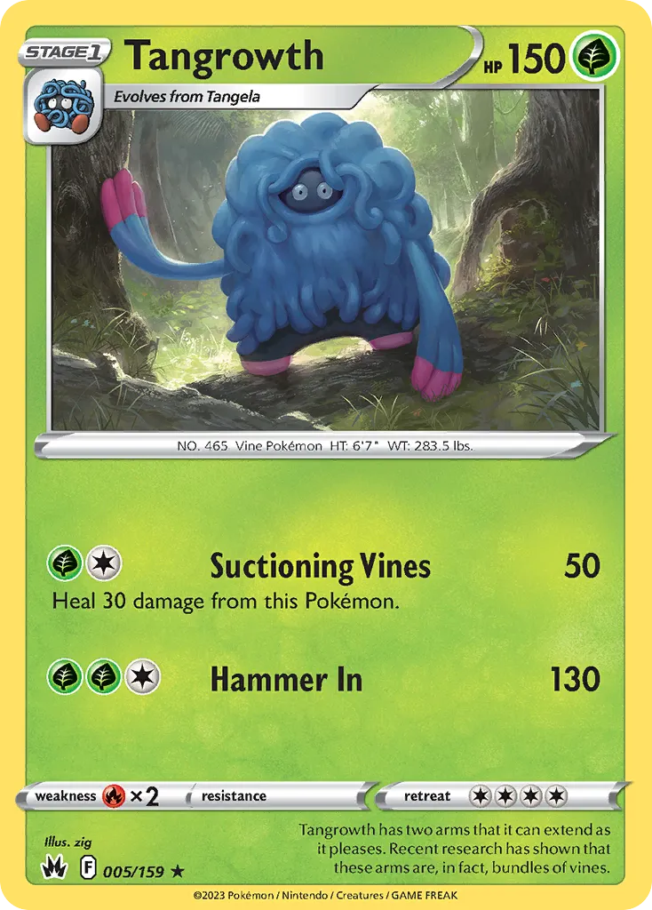 2023 Crown Zenith Tangrowth #005/159 Rare card image