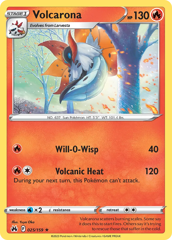 2023 Crown Zenith Volcarona #025/159 Rare card image