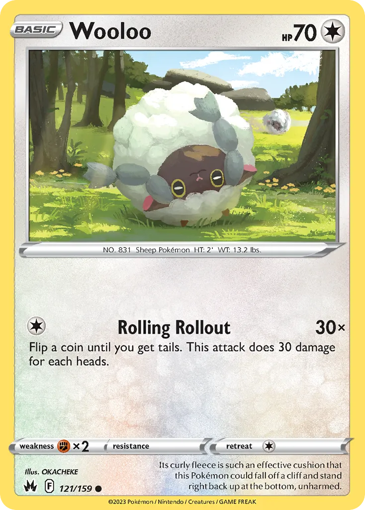 2023 Crown Zenith Wooloo Common #121/159 Common card image