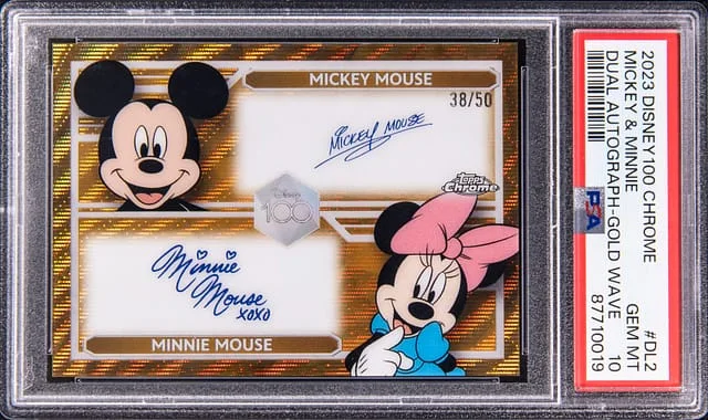 2023 Disney 100 Chrome Dual Autograph Gold Wave Mickey Mouse/Minnie Mouse #DL-2 card image