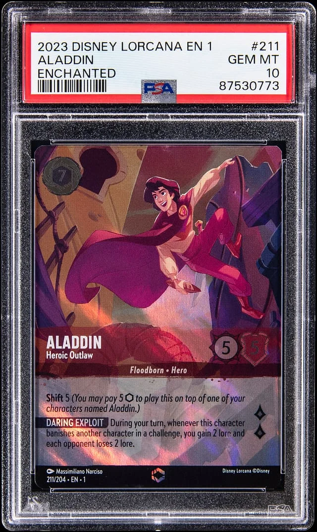 2023 Disney Lorcana Enchanted Holo Aladdin #211 card image