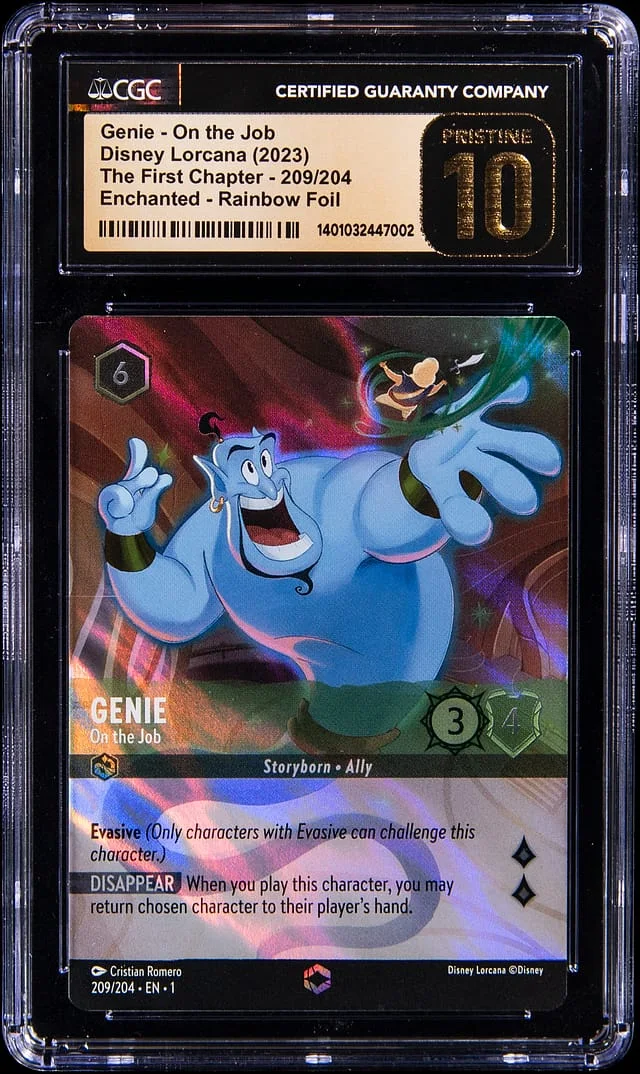 2023 Disney Lorcana Enchanted: The First Chapter Rainbow Foil Genie - On the Job #209 card image