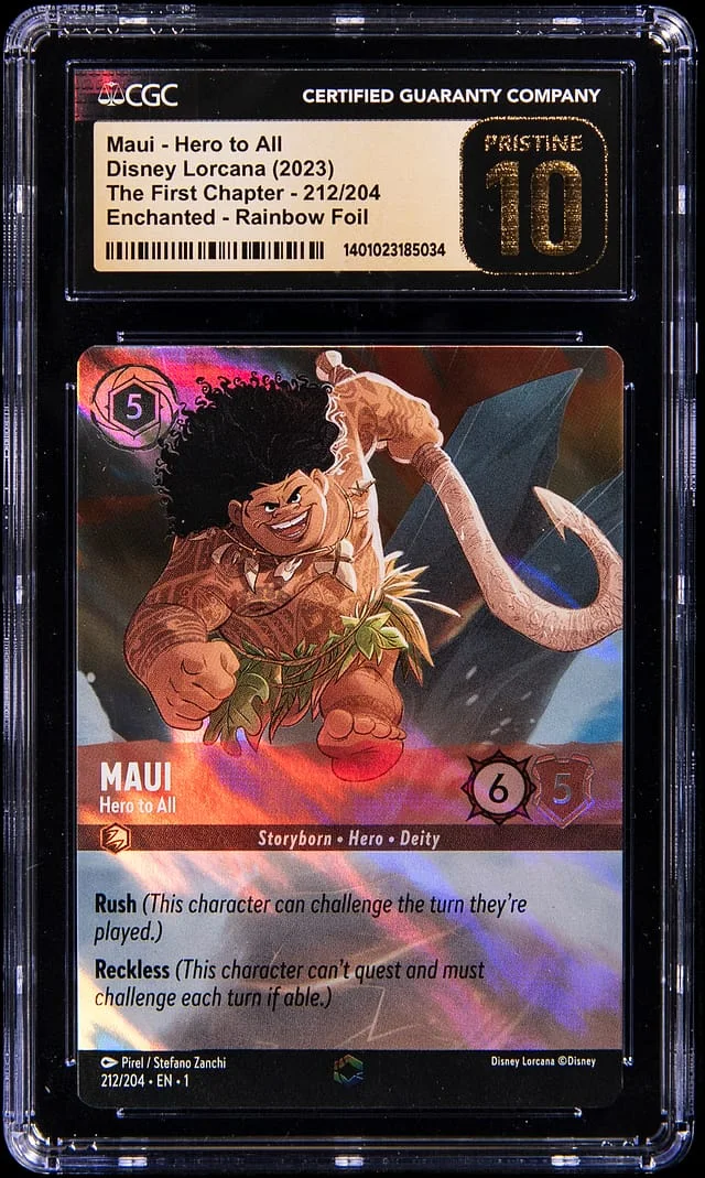 2023 Disney Lorcana Enchanted: The First Chapter Rainbow Foil Maui - Hero to All #212 card image