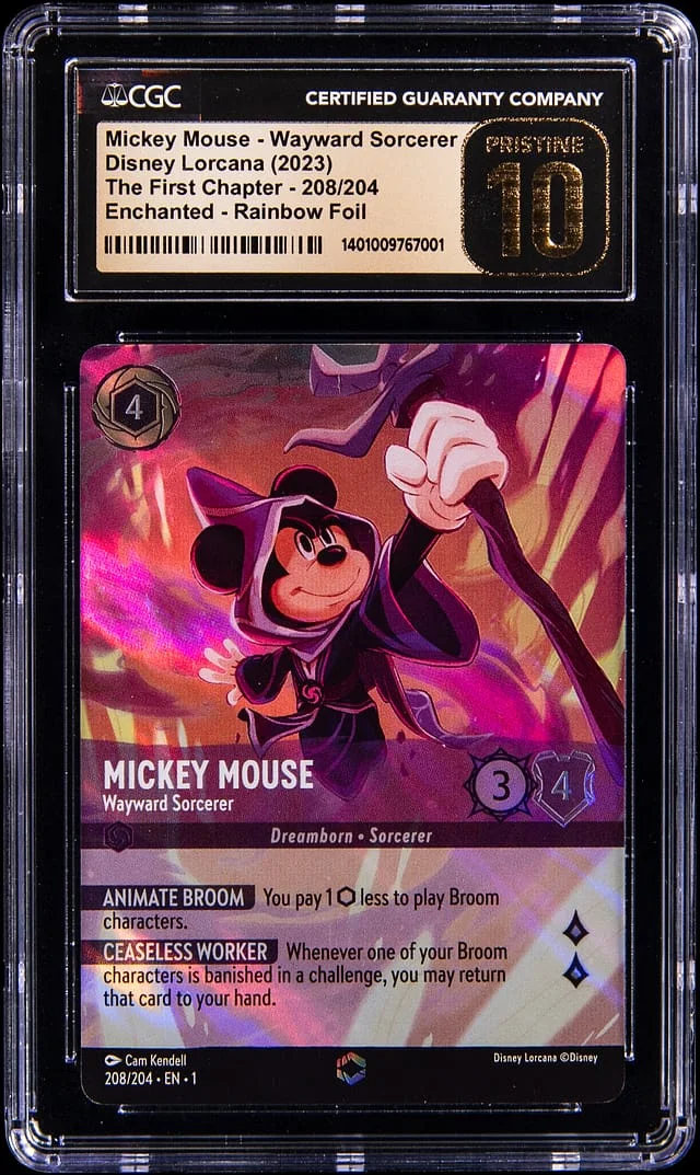 2023 Disney Lorcana Enchanted: The First Chapter Rainbow Foil Mickey Mouse - Wayward Sorcerer #208 card image