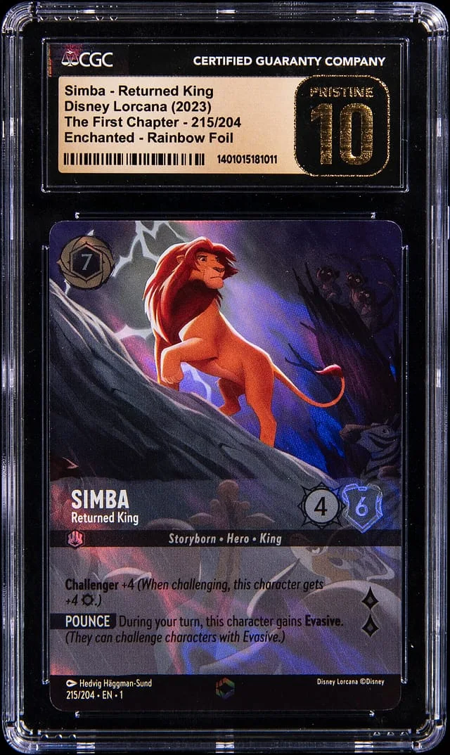 2023 Disney Lorcana Enchanted: The First Chapter Rainbow Foil Simba - Returned King #215 card image