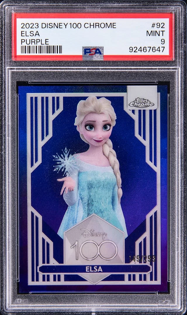 2023 Disney100 Chrome Purple Elsa #92 card image