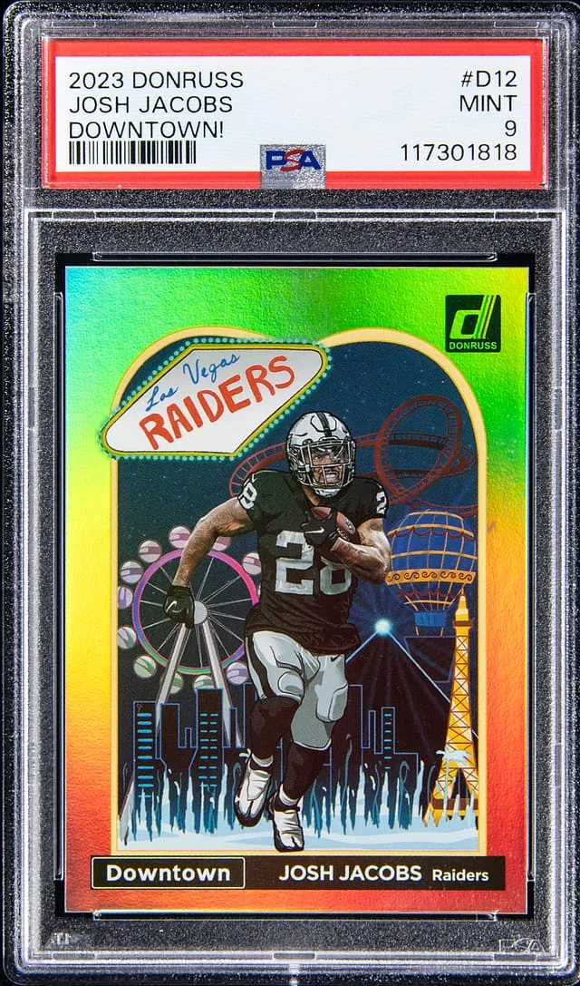 2023 Donruss Josh Jacobs Downtown! #D-12 card image