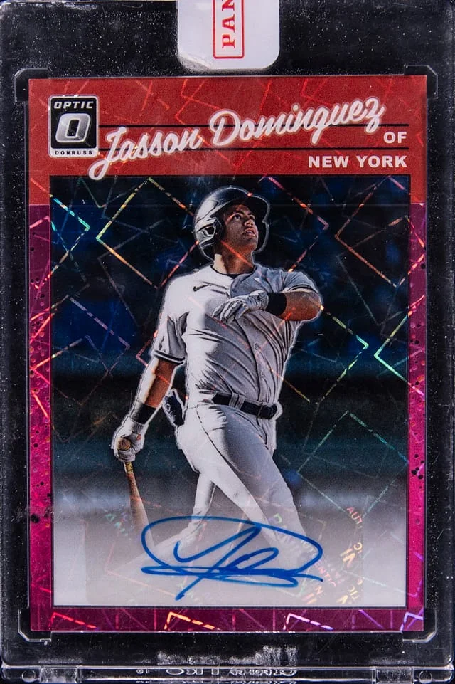 2023 Donruss Optic Jasson Dominguez Retro 1990 Signatures Pink Velocity #1990-JD card image