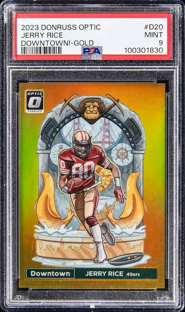 2023 Donruss Optic Jerry Rice Downtown! Gold #D20 card image
