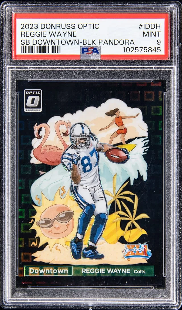 2023 Donruss Optic Reggie Wayne Super Bowl Downtown Black Pandora #IDDH card image