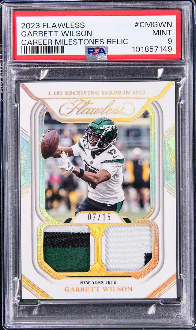 2023 Flawless Garrett Wilson Career Milestones Relic #CMGWN card image