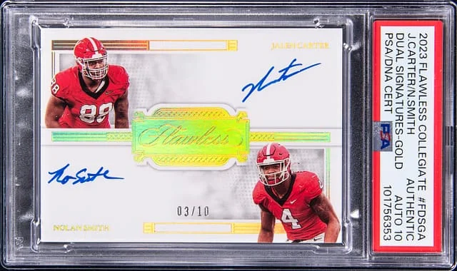 2023 Flawless Jalen Carter/Nolan Smith Multi-Signed Collegiate Dual Signatures-Gold #FDSGA card image