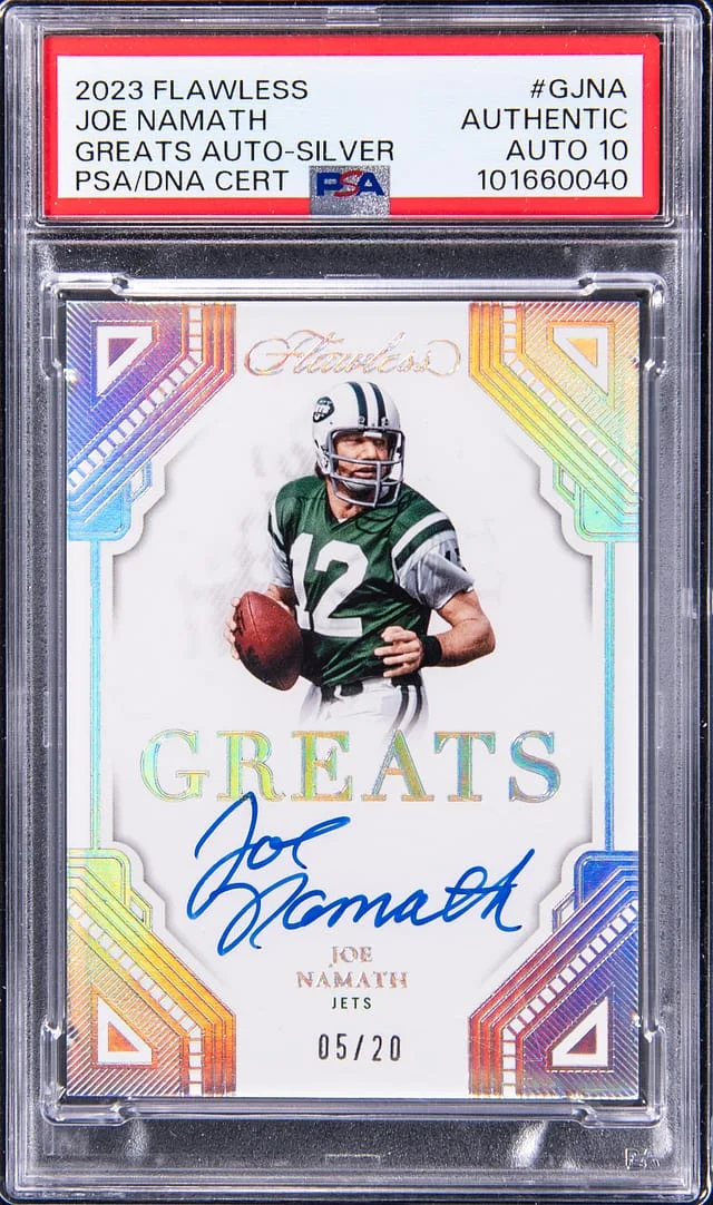 2023 Flawless Joe Namath Greats Autographs-Silver #GJNA card image