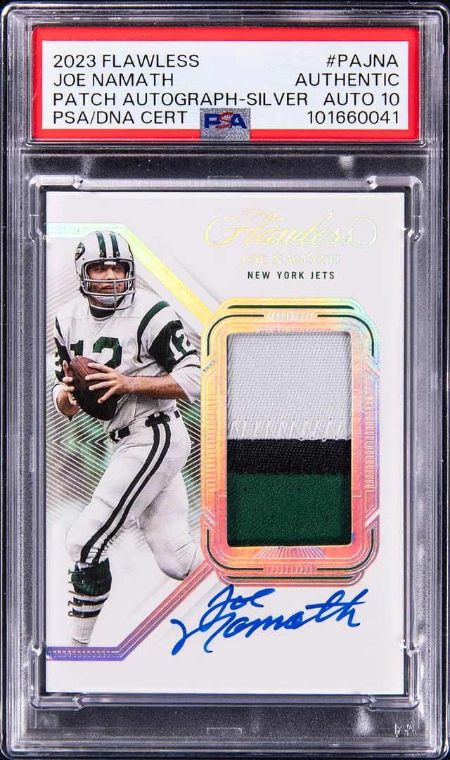 2023 Flawless Joe Namath Patch Autograph-Silver #PAJNA card image