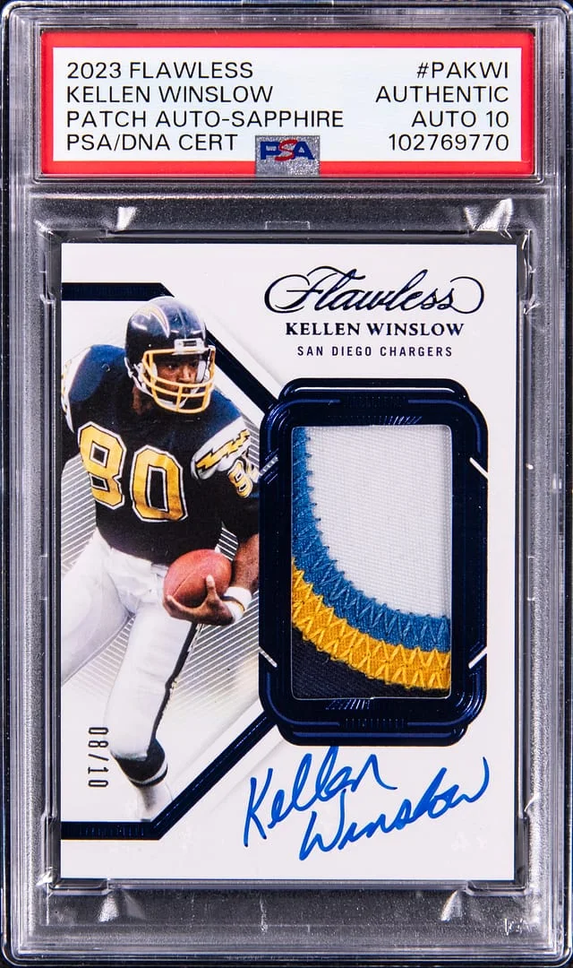 2023 Flawless Kellen Winslow Patch Autograph-Sapphire #PAKWI card image