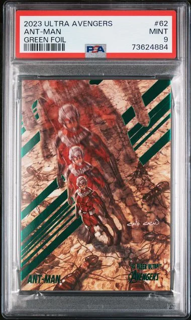 2023 Fleer Ultra Avengers Ant-Man Green Foil #62 card image