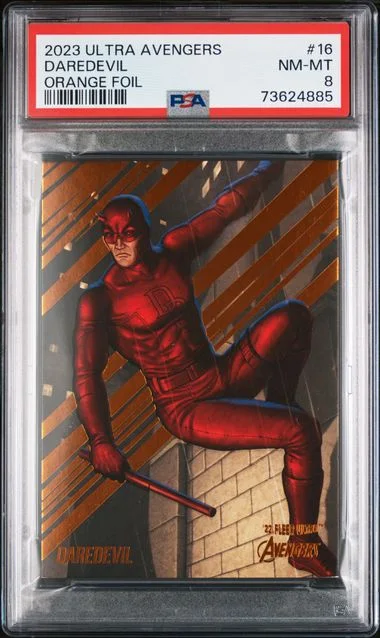 2023 Fleer Ultra Avengers Daredevil Orange Foil #16 card image