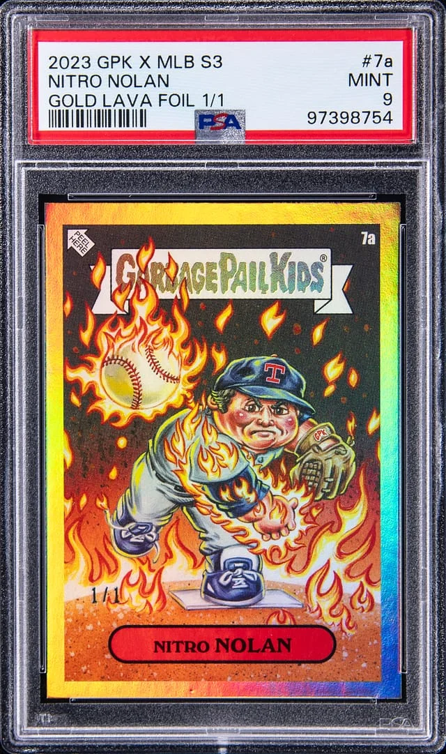 2023 Garbage Pail Kids Nitro Nolan X MLB Series 3 Gold Lava Foil #7A card image