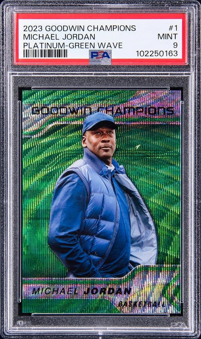 2023 Goodwin Champions Michael Jordan Platinum-Green Wave #1 card image