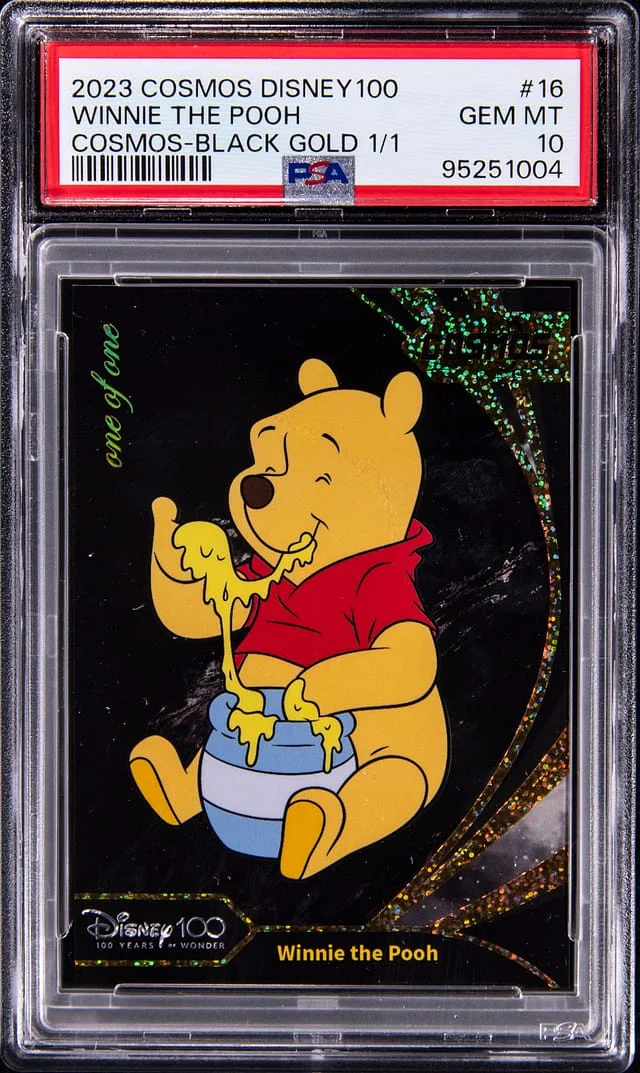 2023 Kakawow Cosmos Disney 100 All-Stars Black Gold Winnie the Pooh #CDQ-IBG-16 card image