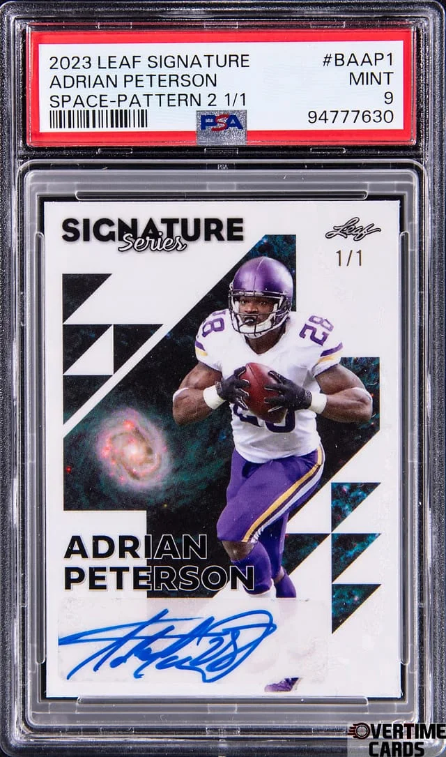 2023 Leaf Adrian Peterson Signature Space-Pattern 3 #BAAP1 card image
