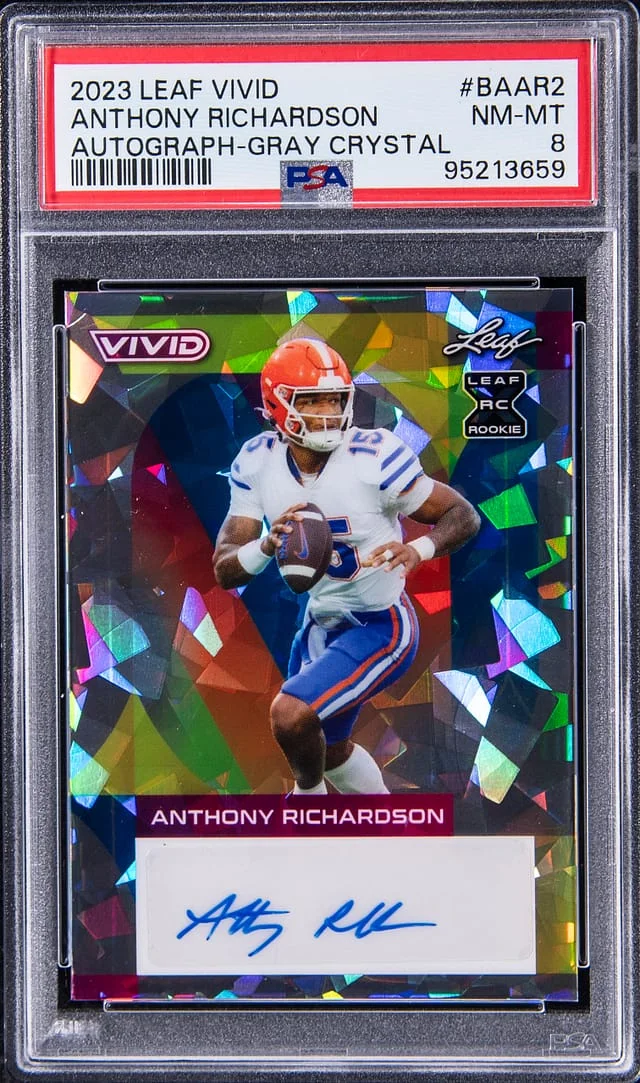 2023 Leaf Anthony Richardson Vivid Autograph Gray Crystal #BA-AR2 card image