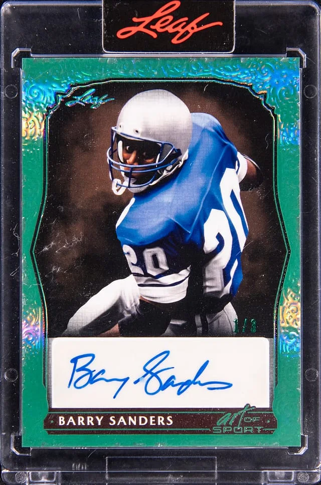 2023 Leaf Art Of Sport Green Barry Sanders #no-number card image