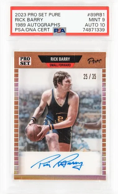 2023 Leaf Autographs 89Rb1 Rick Barry Pro Set Pure #1989 card image