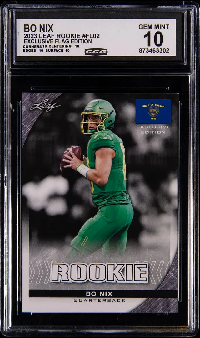 2023 Leaf Bo Nix - CCG Exclusive Flag Edition #FL-02 card image