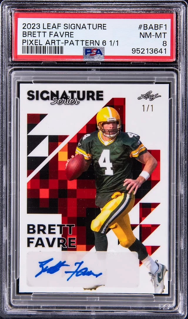 2023 Leaf Brett Favre Signature Pixel Art Pattern 6 #BA-BF1 card image