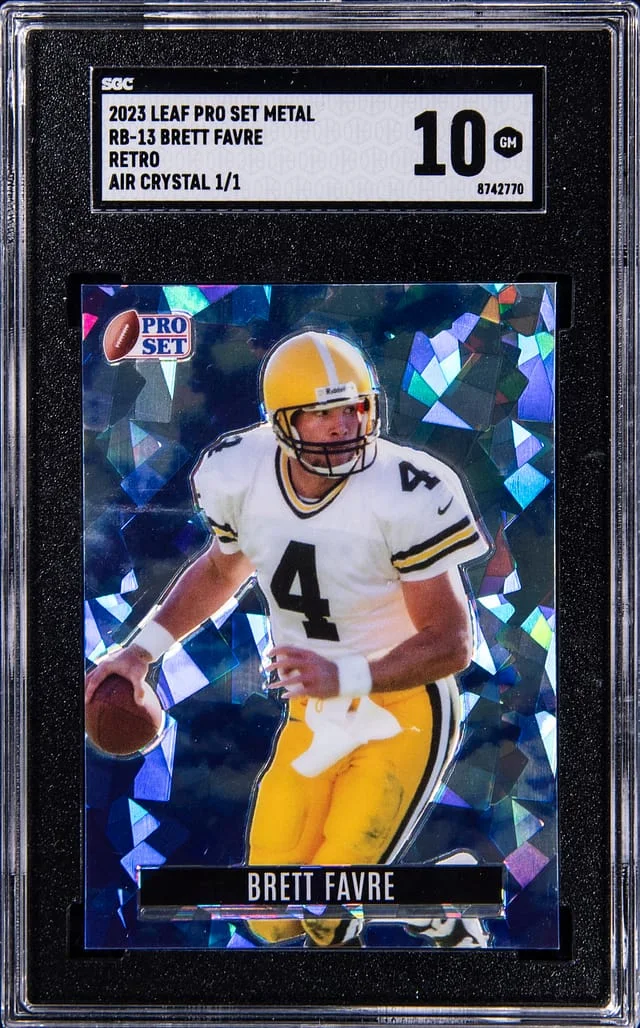 2023 Leaf Brett Favre Pro Set Metal Retro Air Crystal #RB-13 card image