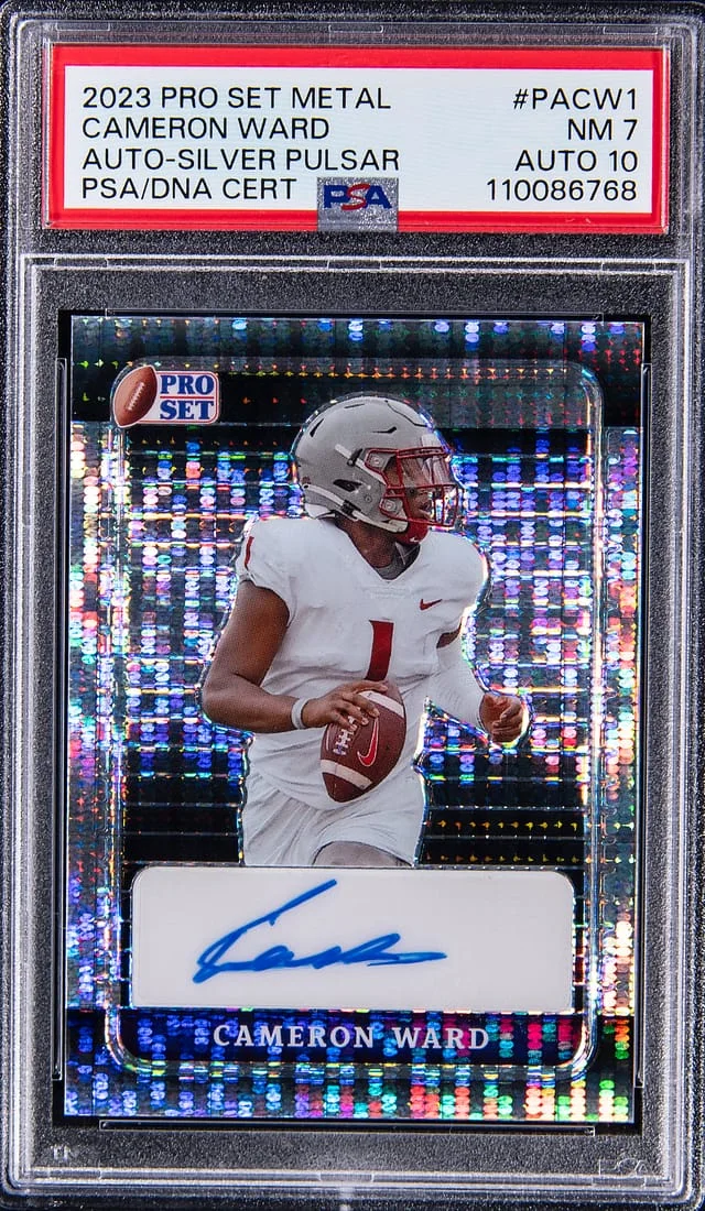 2023 Leaf Cameron Ward Pro Set Metal Autograph Silver Pulsar #PA-CW1 card image