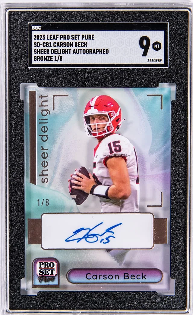 2023 Leaf Carson Beck Pro Set Pure Sheer Delight Autographs Bronze #SD-CB1 card image