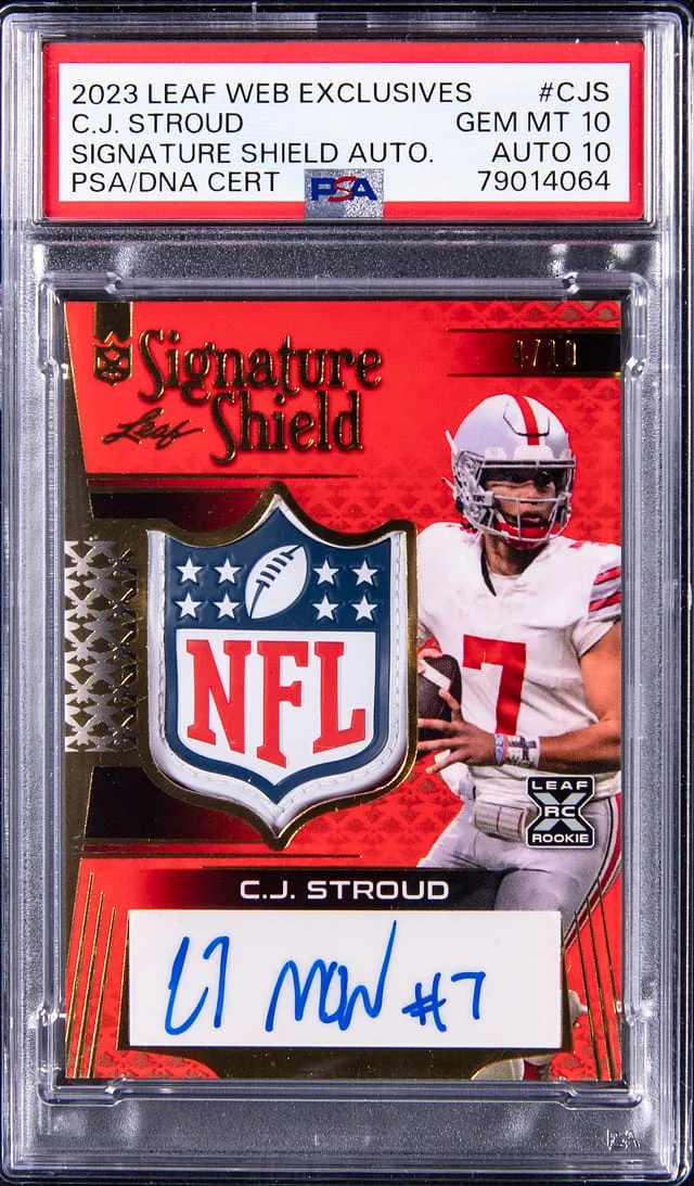 2023 Leaf C.J. Stroud Web Exclusives Signature Shield Autographs #SS2-CJS card image
