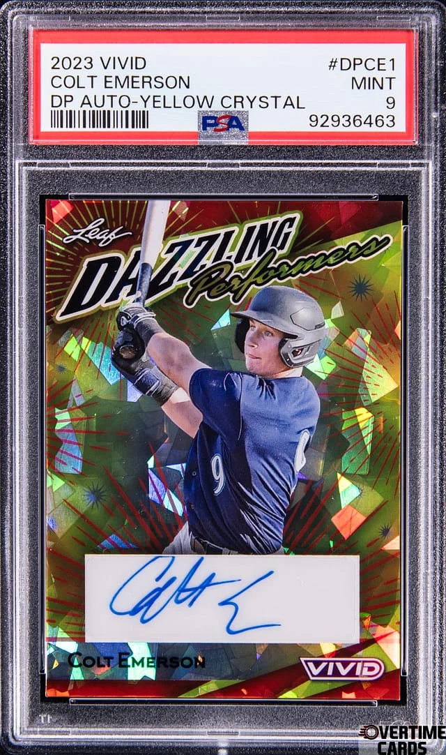 2023 Leaf Colt Emerson Vivid Dazzling Performance Yellow Crystal #DPCE1 card image