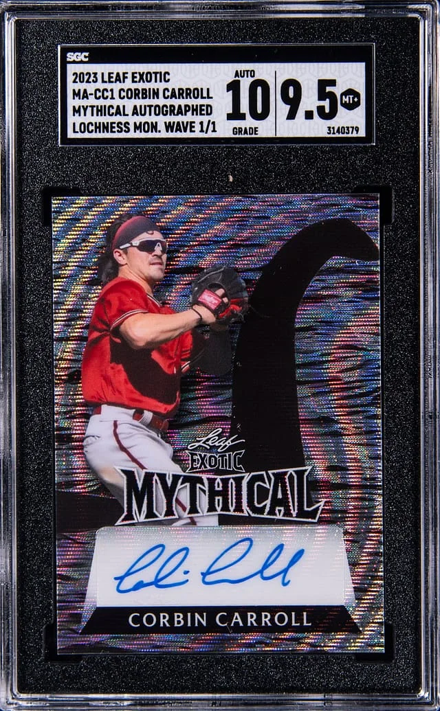 2023 Leaf Corbin Carroll Exotic Mythical Autographed Lochness Monster Wave #MA-CC1 card image