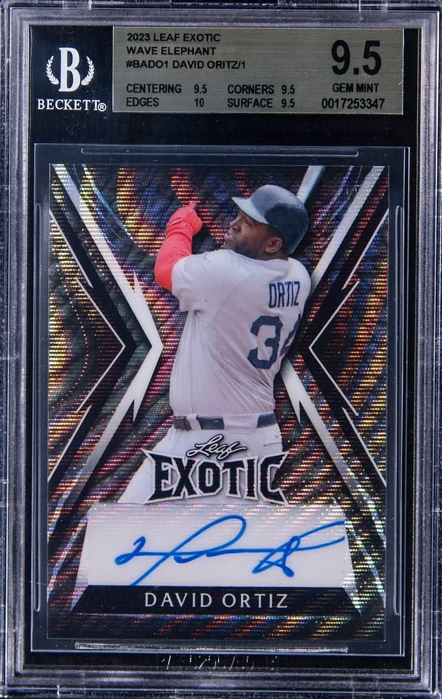 2023 Leaf David Ortiz Exotic Autograph Elephant Wave #BADO1 card image
