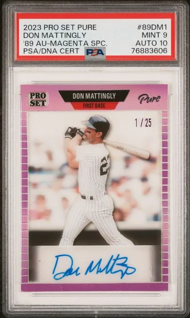 2023 Leaf Don Mattingly Pro Set Pure 1989 Autographs Magenta Spectrum #89-DM1 card image