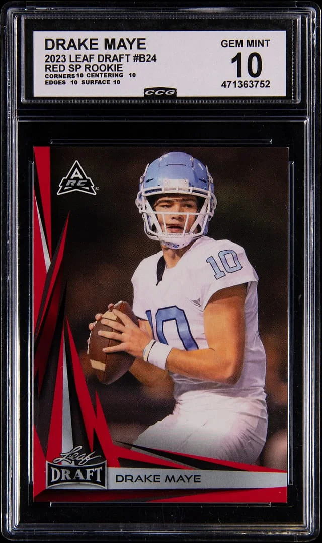 2023 Leaf Drake Maye - CCG Draft Red #B2-4 card image