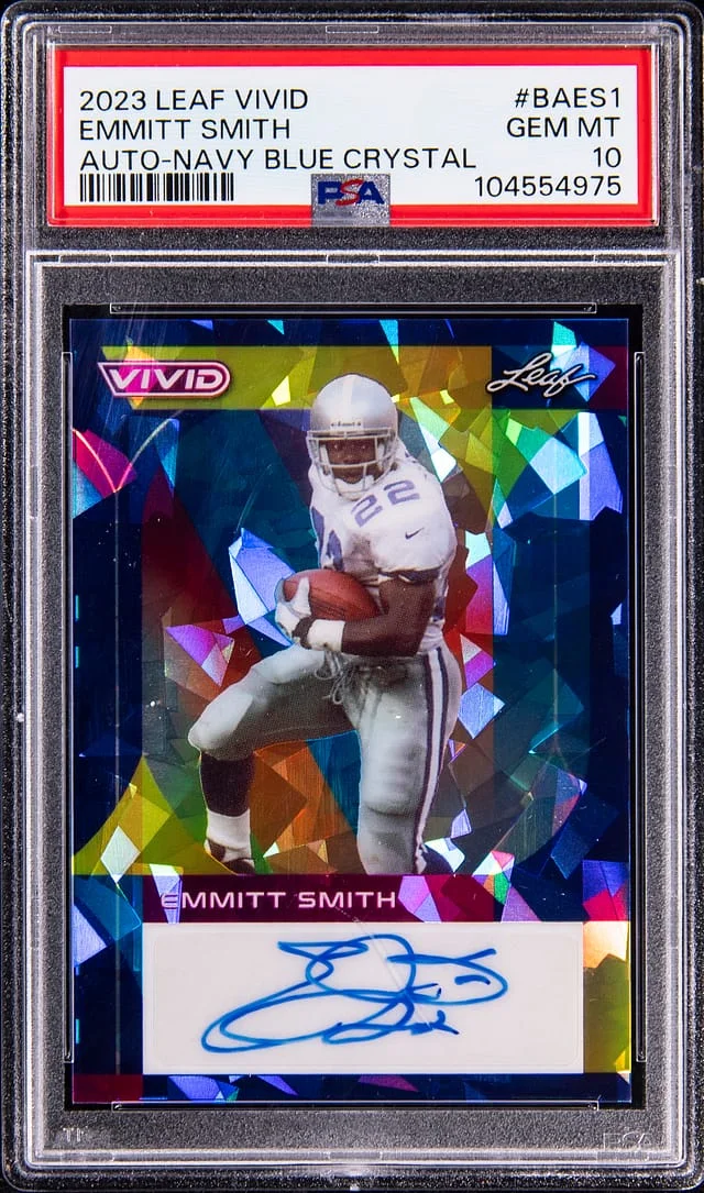 2023 Leaf Emmitt Smith Vivid Autographs Blue Crystal #BA-ES card image