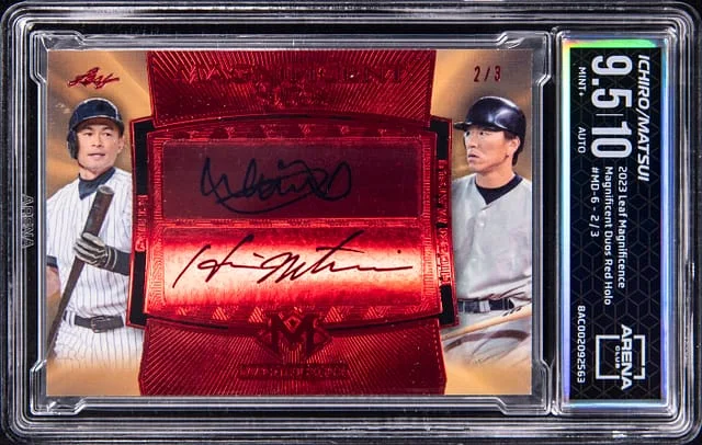 2023 Leaf Ichiro/Hideki Matsui Magnificence Magnificent Duos Red Holofoil #MD-6 card image