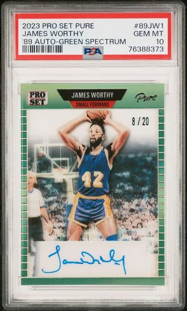 2023 Leaf James Worthy Pro Set Pure 1989 Autographs Green Spectrum #89JW1 card image