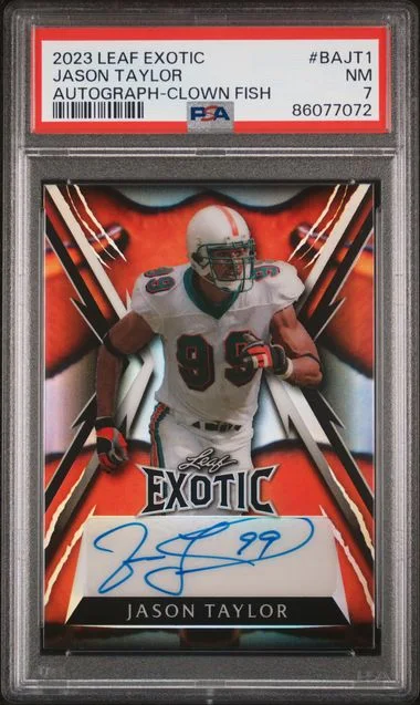 2023 Leaf Jason Taylor Exotic Autographs Clown Fish #BAJT1 card image