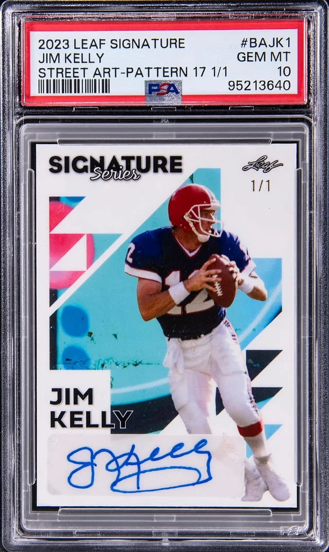 2023 Leaf Jim Kelly Signature Street Art Pattern 17 #BA-JK1 card image