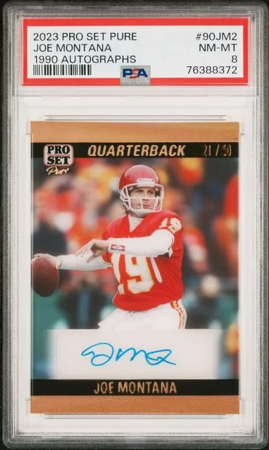 2023 Leaf Joe Montana Pro Set Pure 1990 Autographs #90-JM2 card image